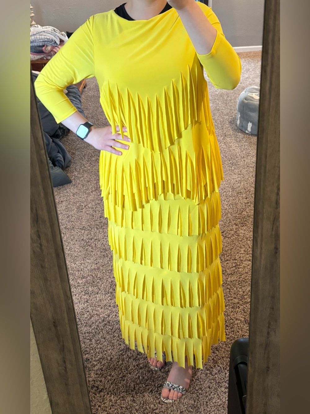 Bright Yellow Carwash skirt/shirt combo—Vibrant Layered Statement